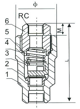 不銹鋼內螺紋止回閥H12W結構圖